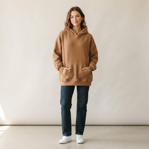 Fleece Hoodie — Mocha Mousse