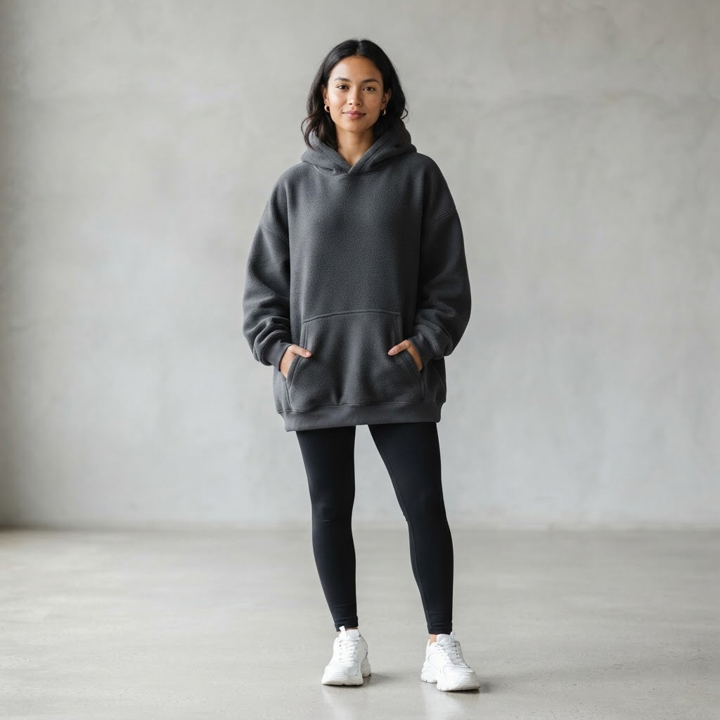 Fleece Hoodie — Mocha Mousse